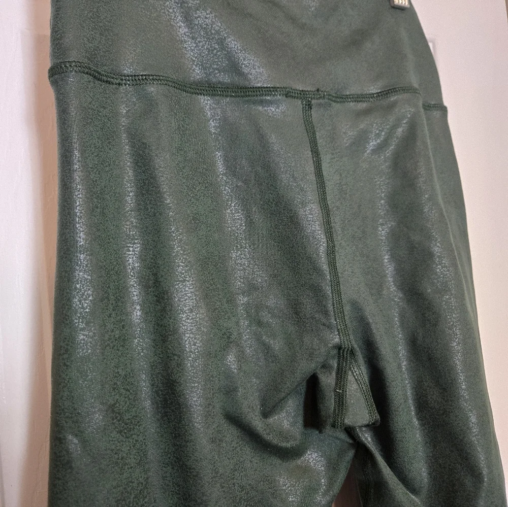 Aerie Offline Dark Green Faux Leather Ankle Small Leggings - Picture 3 of 7